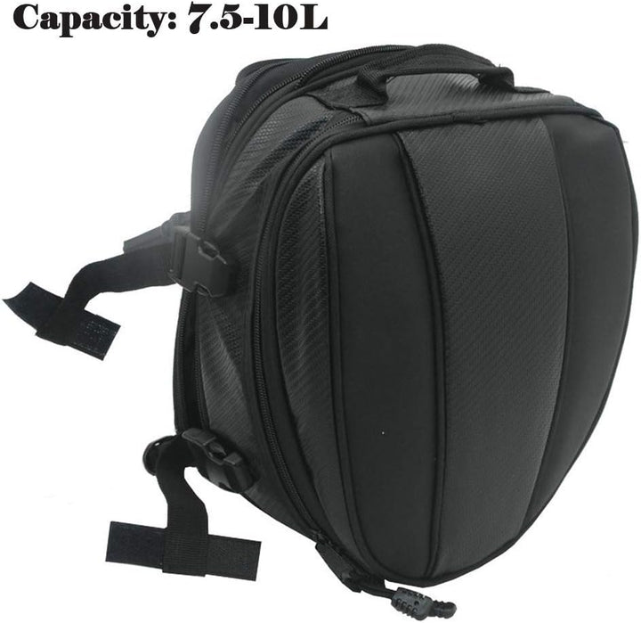 Motorrad Rücksitz Tail Pack Tasche Wasserdicht Leder Erweiterbar Gepäcktasche PU 7.5-10L Kapazität f