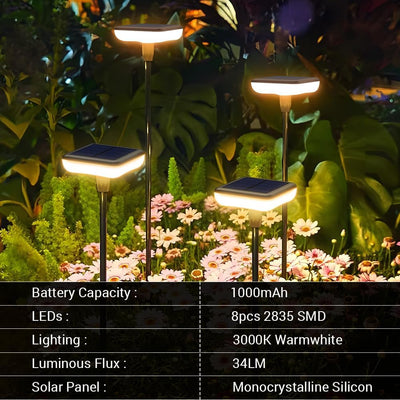 Ainostone Solarlampen für Aussen Garten 4 Stück LED Solarleuchten Warmweiss 1000mAh Solar Gartenleuc