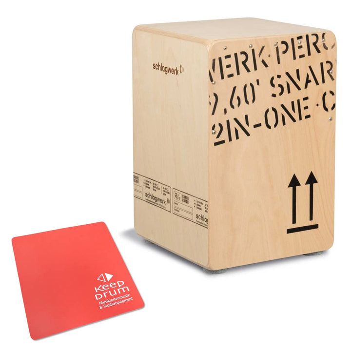 Schlagwerk CP403 Natur Cajon + keepdrum Sitzpad Rot