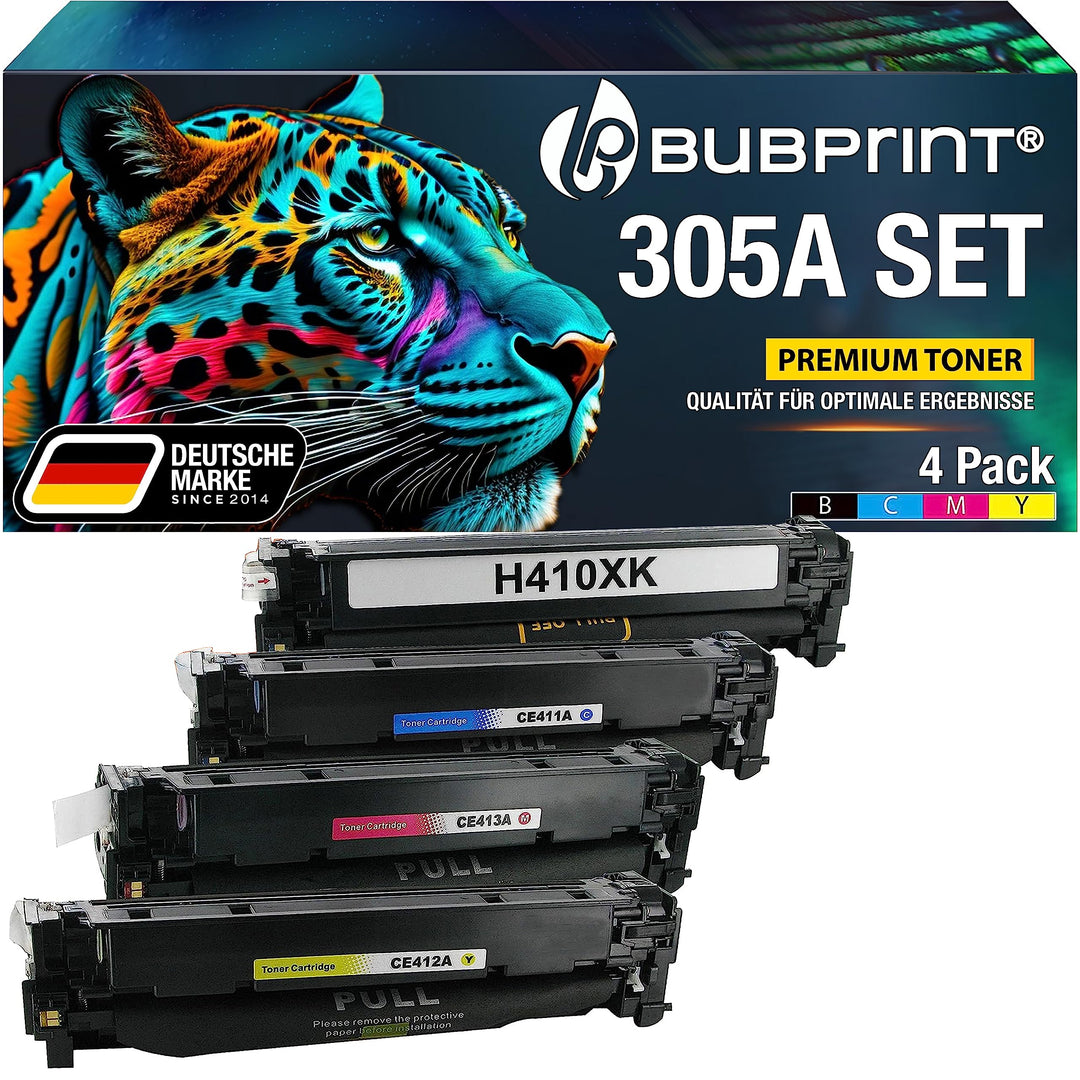 Bubprint 4 Toner kompatibel als Ersatz für HP 305X für LaserJet Pro 400 Color M451dn M451dw M451nw M