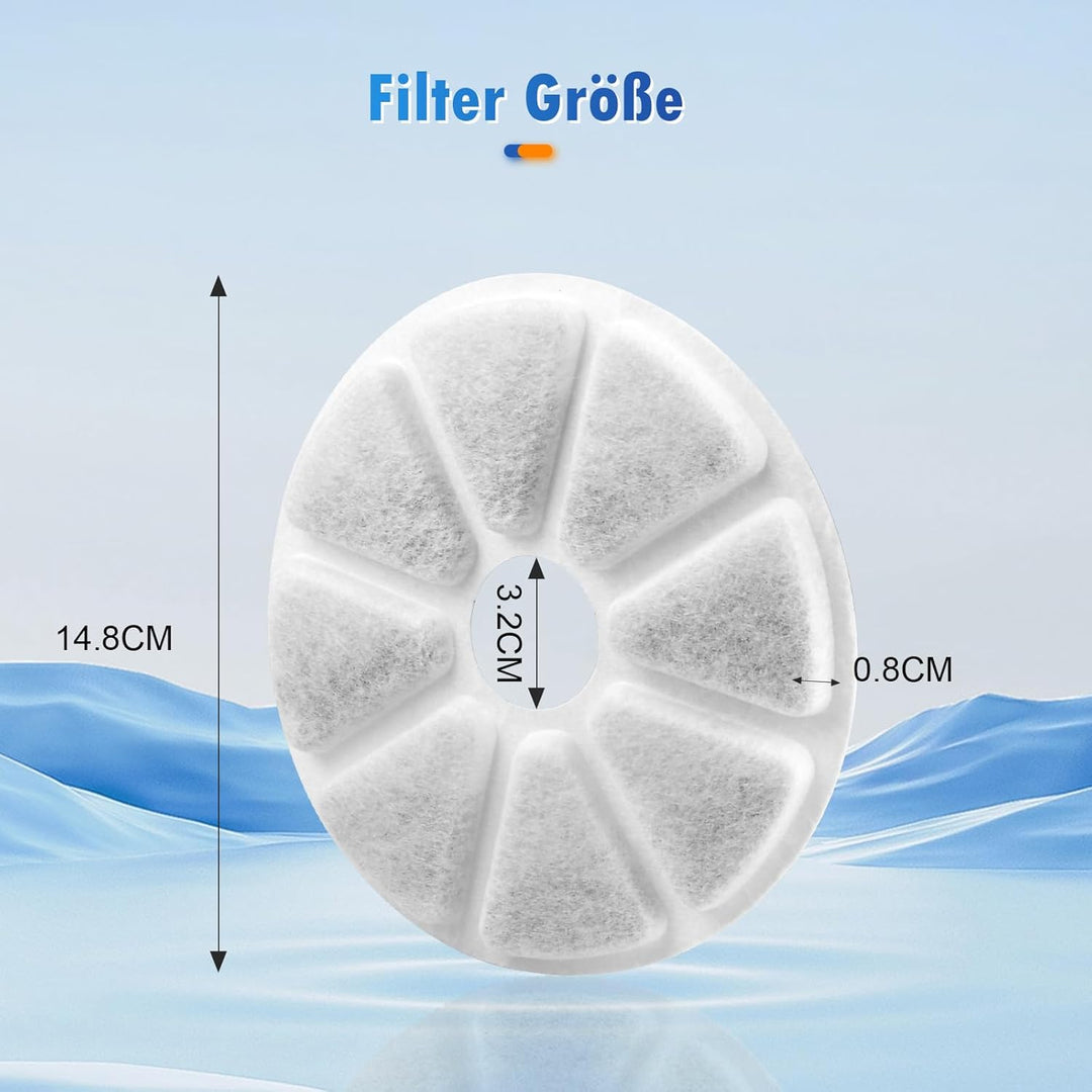 8 Stück Katzenbrunnen Filter für Philips PAW3210/02 Trinkbrunnen, Aktivkohle Ersatzfilter Dreifaches