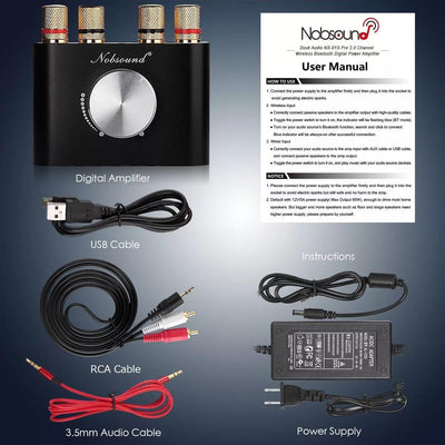 Nobsound Mini Bluetooth 5.0 Digital Power Amplifier HiFi Stereo Verstärker 2.0 Kanal 50W×2 Endstufe