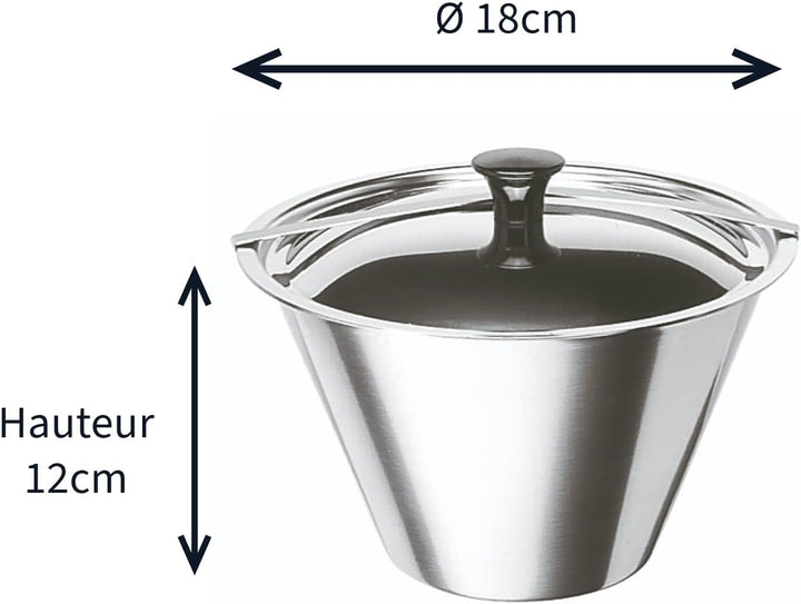 Artame art35516 Bain Marie Flanform, Edelstahl Silber, Edelstahl, rostfrei, Silber, 17x12x15 cm, 17x