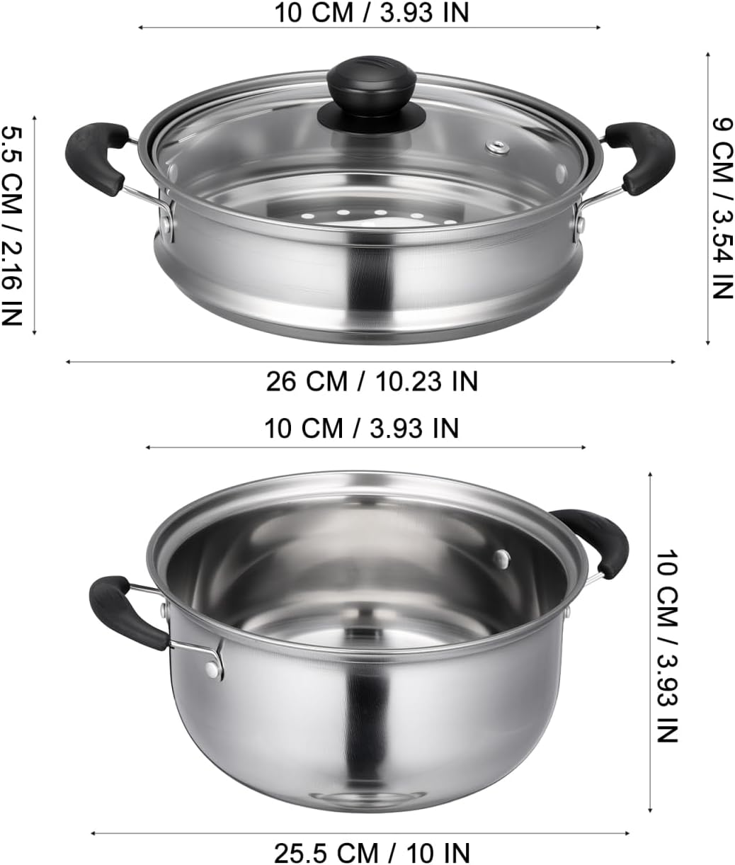 PRETYZOOM Suppentopf Action Topf zum Einführen mit Dampfgarer mit Sieb Couscous-Topf Induktion Kocht