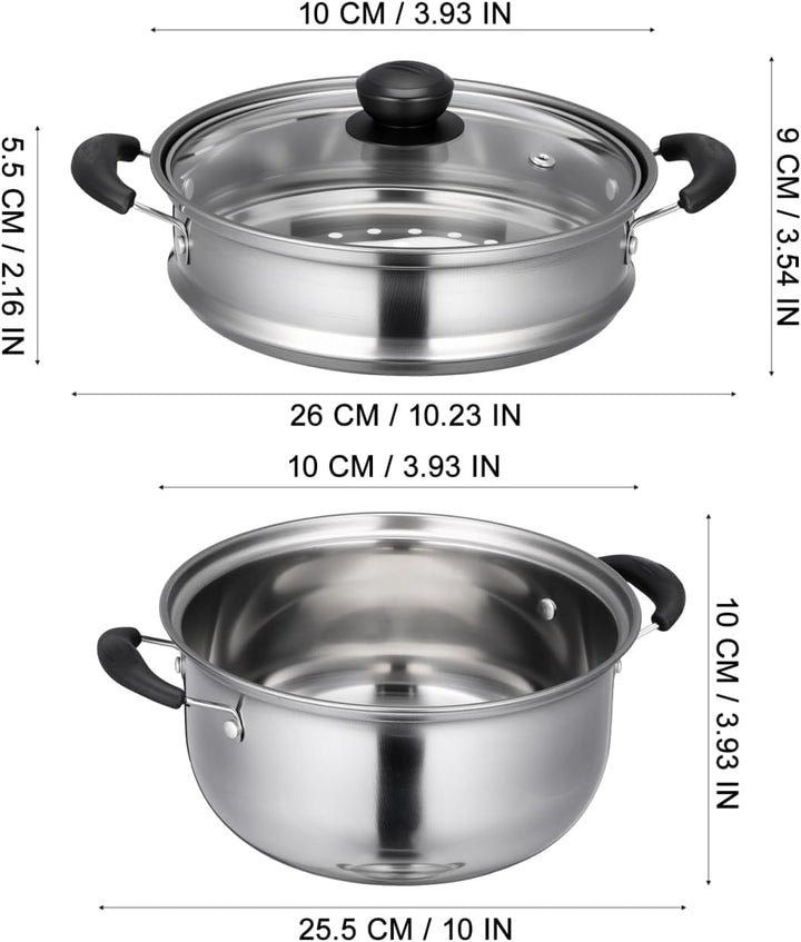 PRETYZOOM Suppentopf Action Topf zum Einführen mit Dampfgarer mit Sieb Couscous-Topf Induktion Kocht