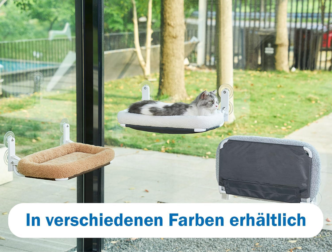 Zakkart Faltbare Katzenhängematte für Fenster - Kabellos, Eingebettetes Maschinenwaschbares Bett, Ro