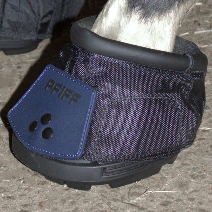 Pfiff 102855 Pferde Hufschuh Behandlungsschuh, 1 Stück, Schwarz-Blau Gr. 9 1 Stück 9, 1 Stück 9