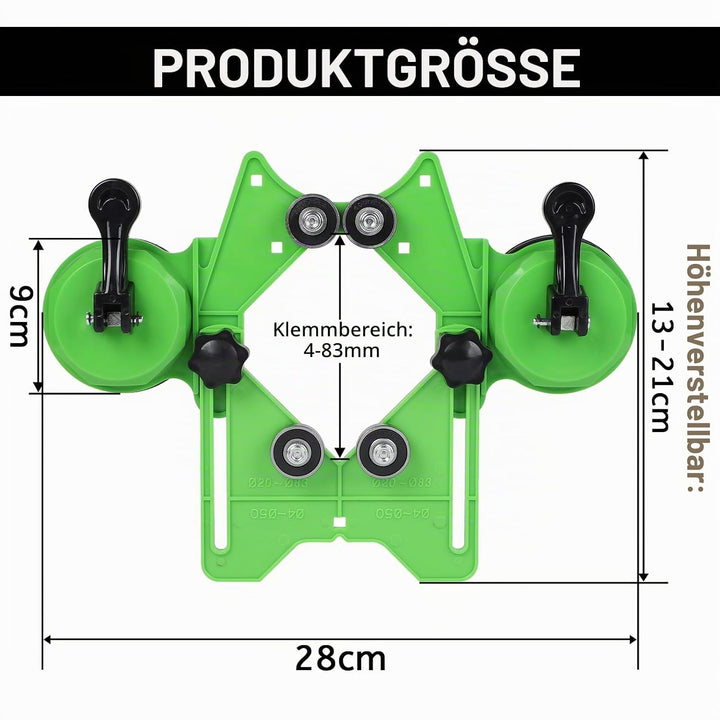 LALAGO Bohrer Lochsägenführungsvorrichtung Verstellbar 4-83mm mit Doppel-Saugnäpfe, Zentrierungs Loc