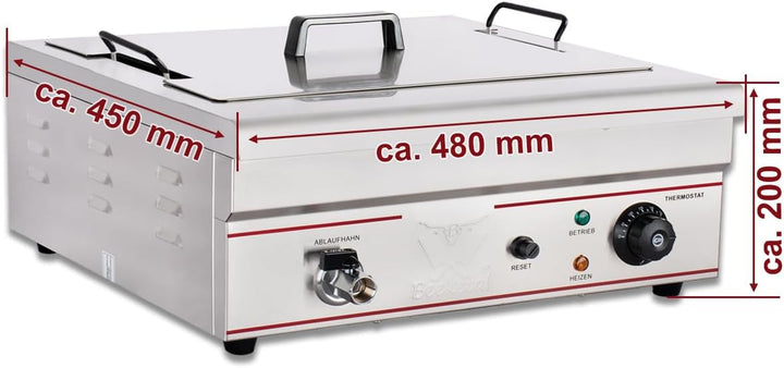 Beeketal 'BWF-181P' Profi Gastronomie Kaltzonen Fritteuse/Fettbackgerät (18 Liter Volumen für max. 1