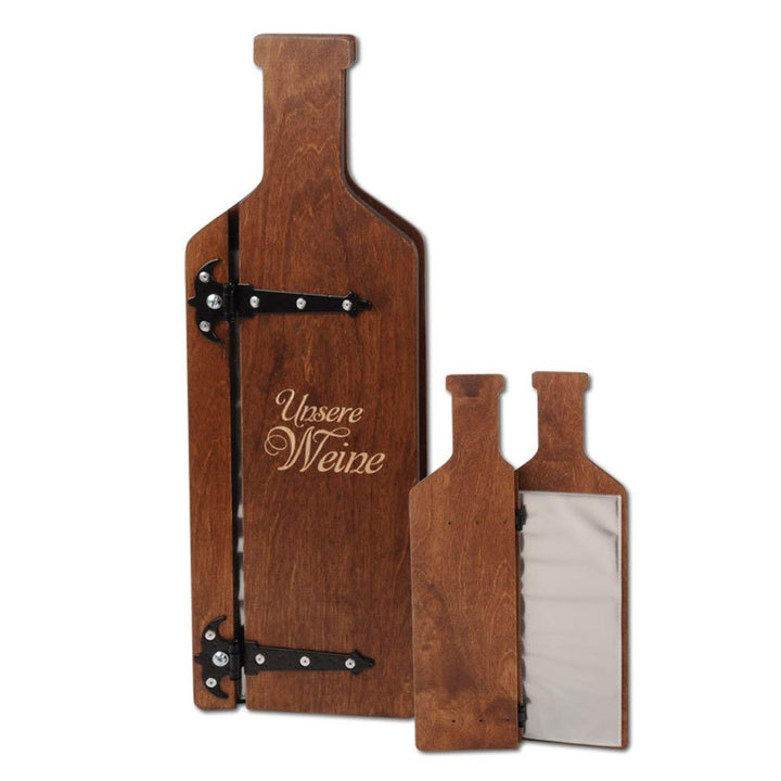 Weinkarte aus Holz dunkel Dunkelbraun, Dunkelbraun