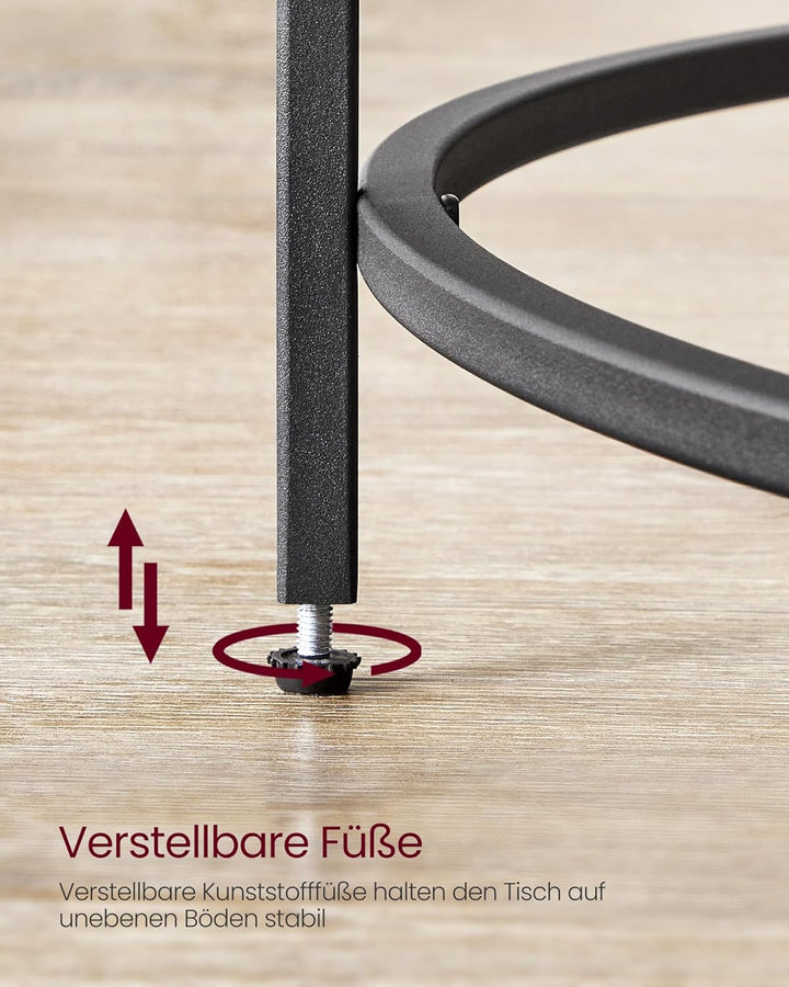 VASAGLE Runder Couchtisch, Ø 84 cm, Wohnzimmertisch mit Stahlgestell, Salontisch, Beistelltisch, sch