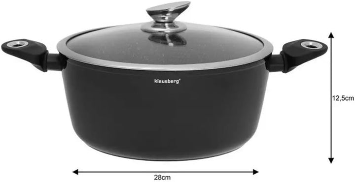 Klausberg 15-TLG Kochtopfset Topfset Granitbeschichtung MARMO KB-7322