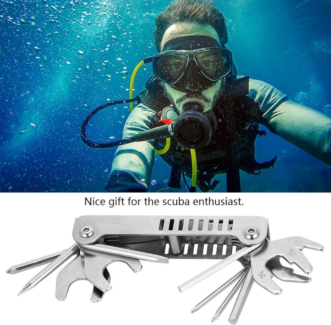 Astibym Diver Tool Kit, Keep Diving 8 in 1 Scuba Diving Diver Pick Valve Repair Multi Tool Set Zum R