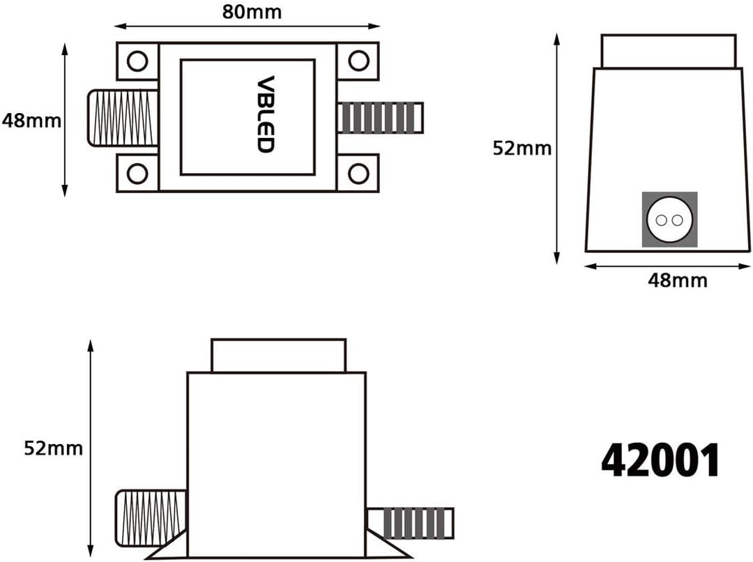 VBLED® Aussen Steckernetzteil Trafo 12V AC / 12W / IP67 für den Betrieb von Leuchten mit IP44 Stecks