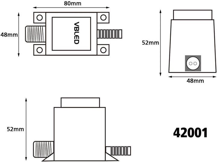 VBLED® Aussen Steckernetzteil Trafo 12V AC / 12W / IP67 für den Betrieb von Leuchten mit IP44 Stecks