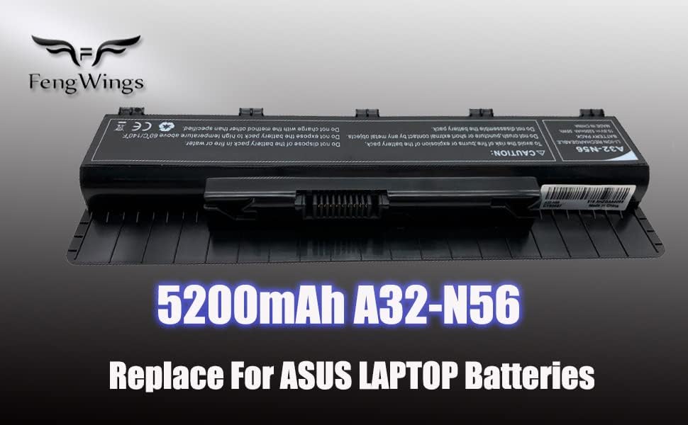 FengWings® A32-N56 10.8V 5200mAh Laptop Akku, Ersetzen für ASUS N46 N56 N76 R401B R501VB R701VB G56J