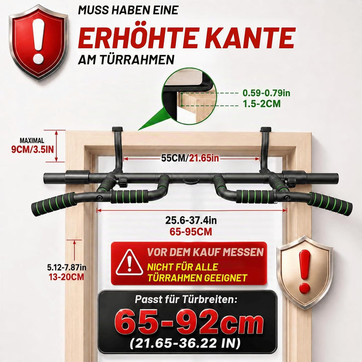 Klimmzugstange Türrahmen Ohne Schrauben, Pull Up Bar Door Frame mit 10 Griffpositionen für Vielseiti