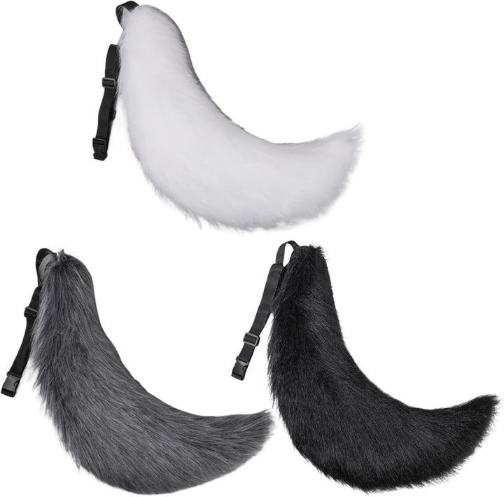 Therian Tail Therian Tail 27in Halloween Pelry Tail mit Gürtel Design Kunstpelz Wolf Schwanz für erw