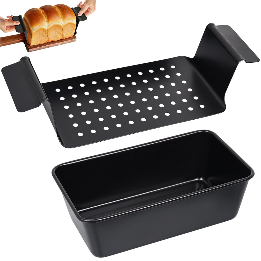 Kastenform Brotbackform Kohlenstoffstahl, Antihaft Backform mit Ablaufrost, Rechteckige Toastbrotfor
