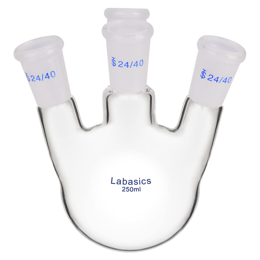 Labasics 4-Hals Rund Untere Kolben RBF, Dickwandiger Borosilikatglas-Laborkolben mit 4 Schrägen Häls
