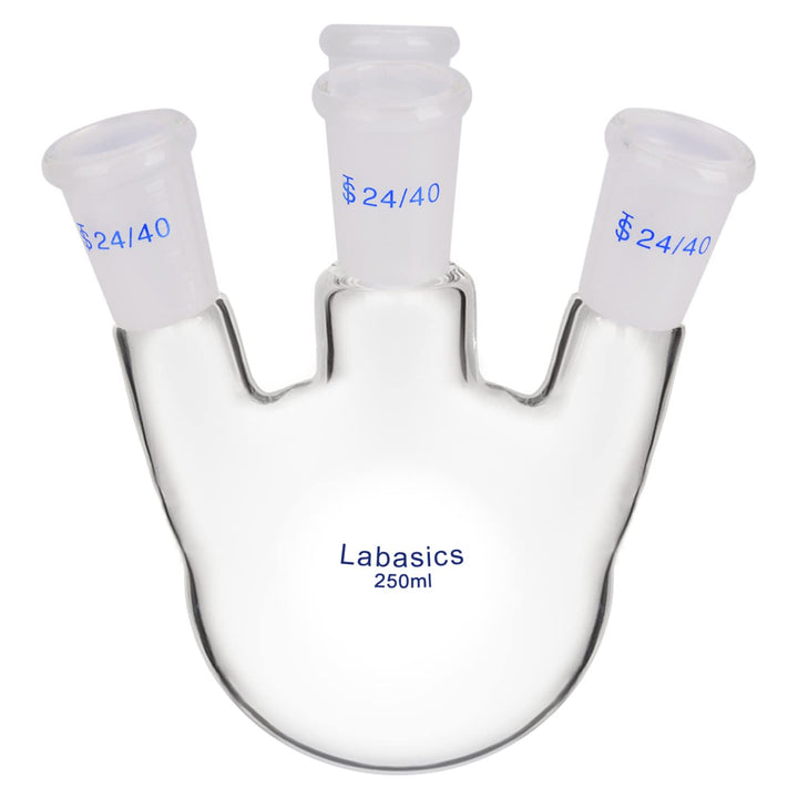 Labasics 4-Hals Rund Untere Kolben RBF, Dickwandiger Borosilikatglas-Laborkolben mit 4 Schrägen Häls