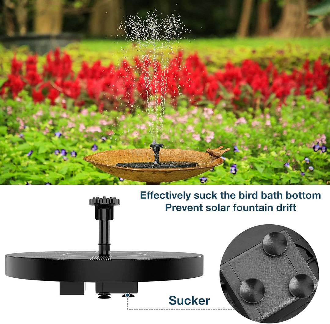 AISITIN 2PCS Solar Springbrunnen für Aussen Upgrade, DIY Solar Teichpumpe Fontäne mit 6 Sprüh Effekt