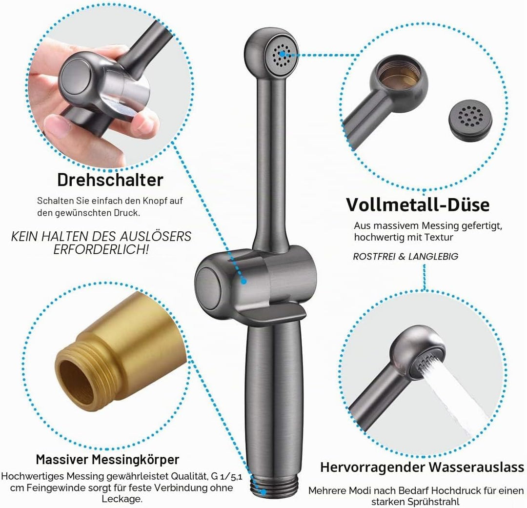 Bidet Handbrause Set SonTiy Toilette Bad Bidet Aufsatz Waschen Duschkopf mit Einstellbarem Druck &Ha