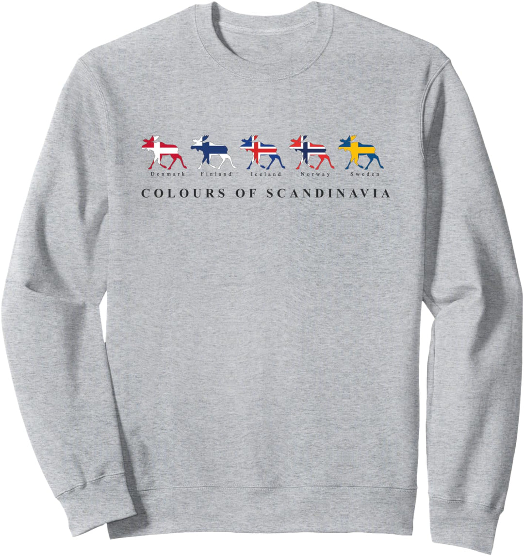 Skandinavien Flaggen Elche Farben Schweden, Norwegen, Island Sweatshirt