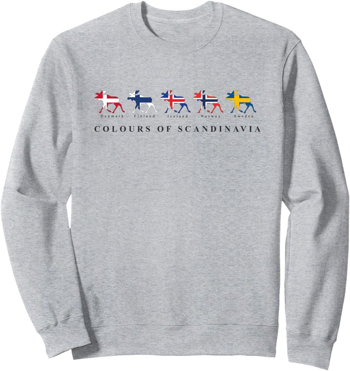 Skandinavien Flaggen Elche Farben Schweden, Norwegen, Island Sweatshirt