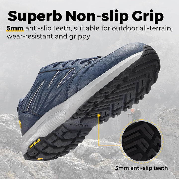 FitVille Extra Weit Wanderschuhe Herren Wasserdicht Wanderhalbschuhe rutschfest Trekkingschuhe für A