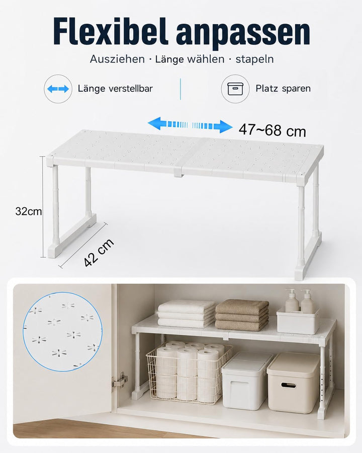 Stapelbar Schrank Kleiderschrank Organizer, Schrankeinsatz, Platzsparende Regal für Schrank innen, S