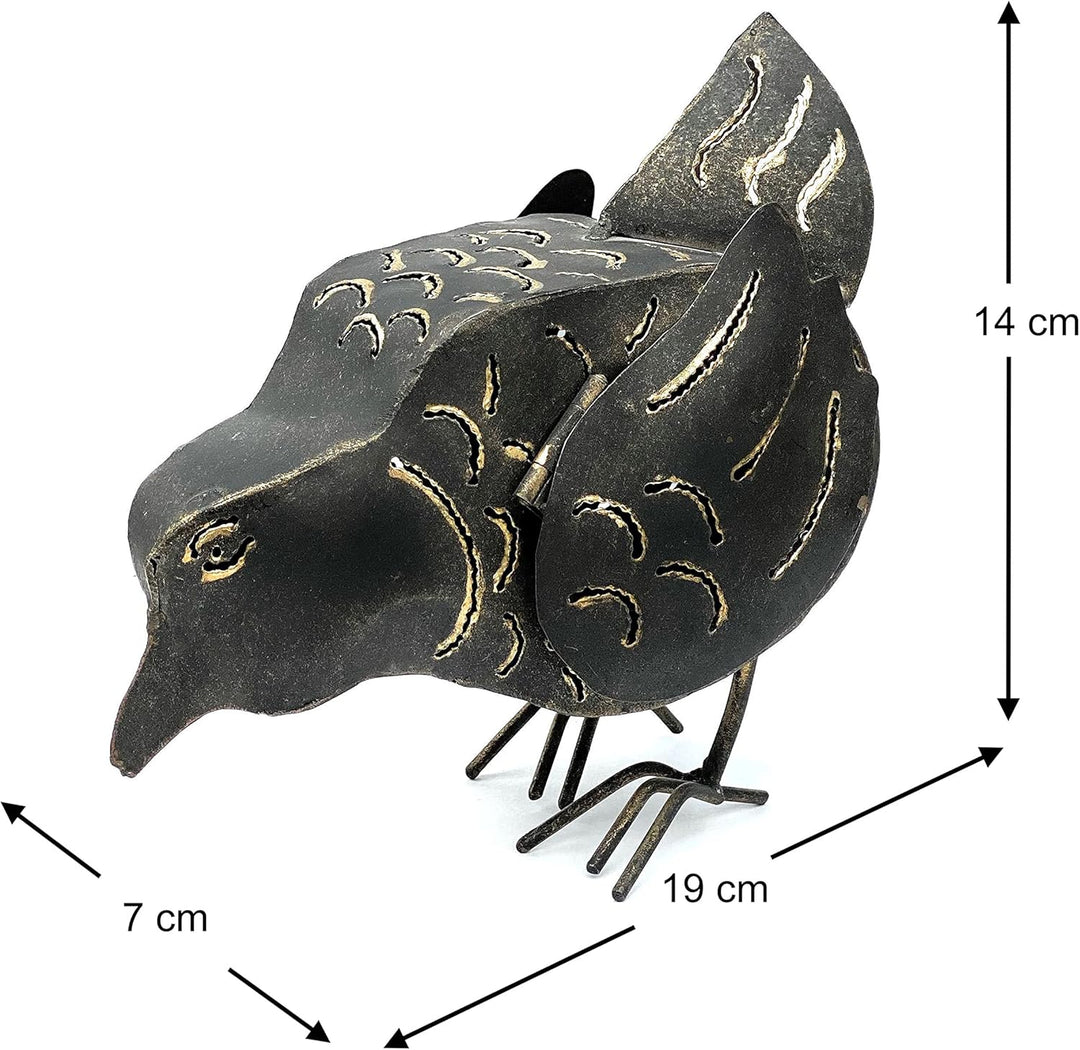DanDiBo Teelichthalter Metall Figur Klein Windlicht Huhn für 1 Teelicht Vogel 19 cm Kerzenständer 93