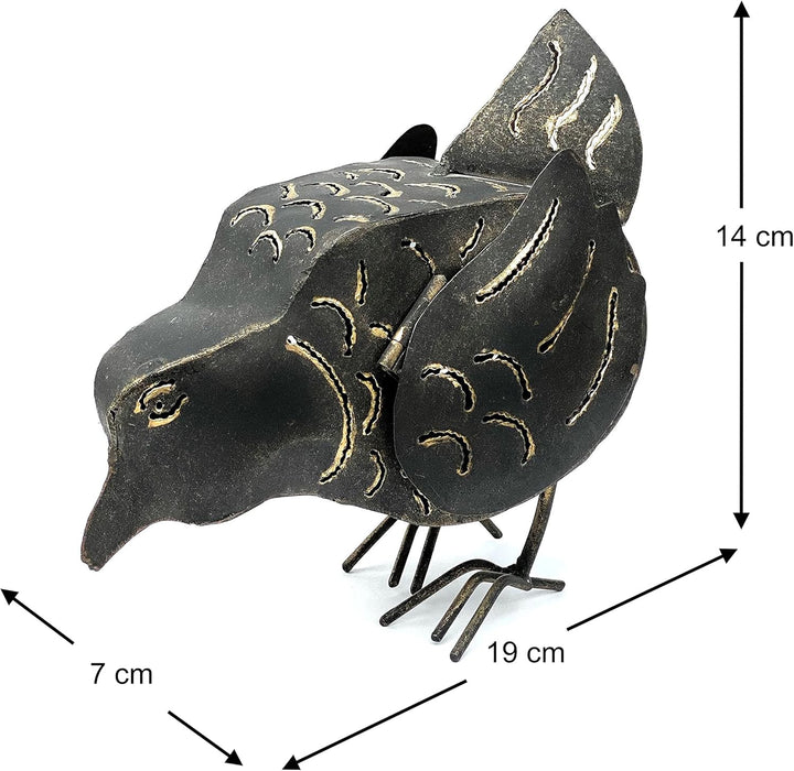 DanDiBo Teelichthalter Metall Figur Klein Windlicht Huhn für 1 Teelicht Vogel 19 cm Kerzenständer 93