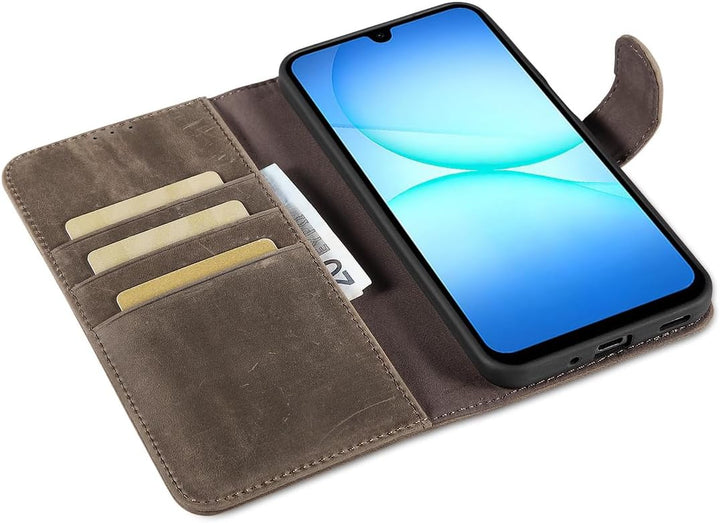 LENSUN Handyhülle für Samsung Galaxy A17 Echtleder, Lederhülle Bookstyle Klappbar Hülle [RFID Karten