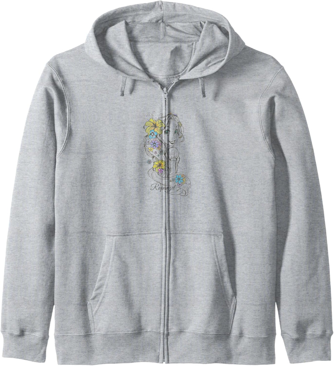 Disney Tangled Rapunzel Floral Sketch Portrait Kapuzenjacke