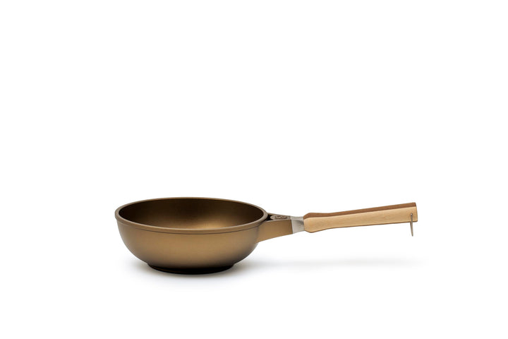 Luchetti Wok mit Antihaftbeschichtung für Induktion, 24 cm, aus Aluminium mit abnehmbarem Griff für