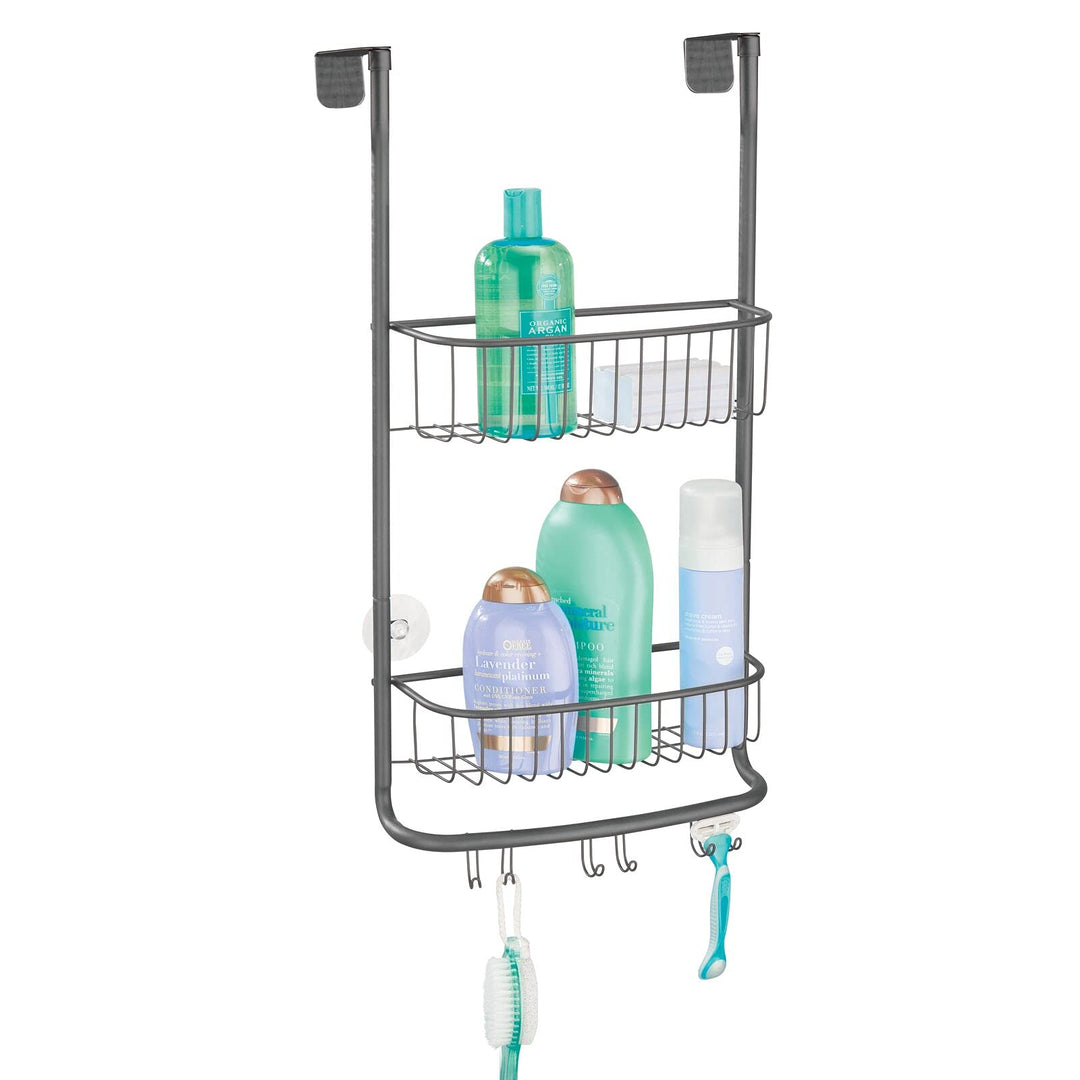 mDesign Duschablage zum Hängen – praktisches Duschregal ohne Bohren aus rostfreiem Metall – 2 Duschk