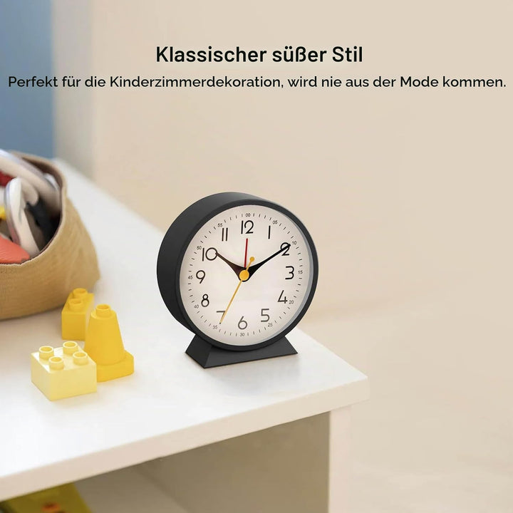 Azyh Analoger Wecker ohne Ticken, Kleine Retro Tischuhr, Tischuhr für Wohnzimmerdekoration, Schlafzi