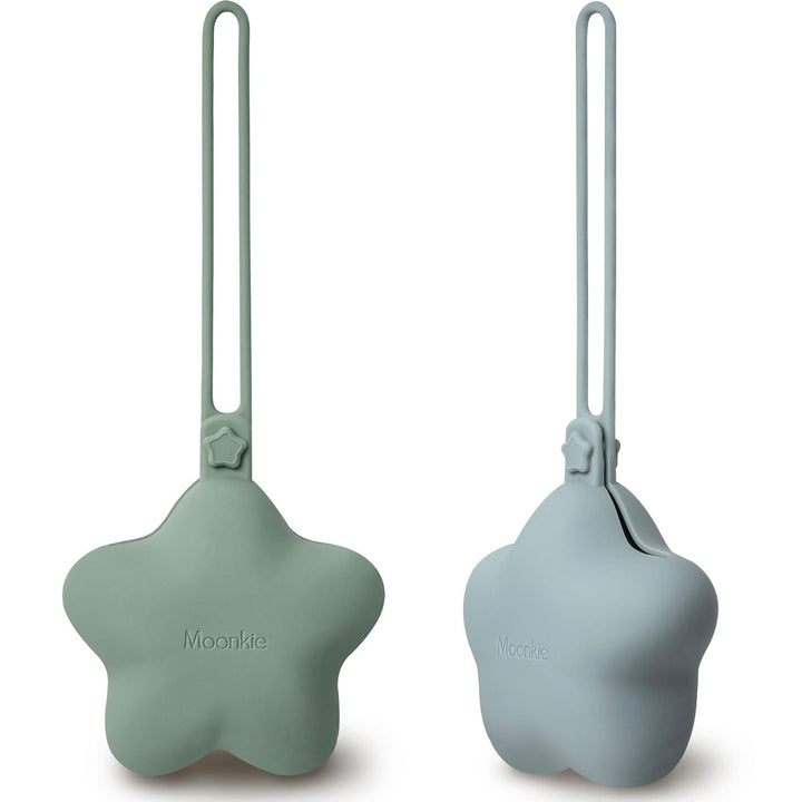 Moonkie Schnullerbox Silikon,2 Pack Box Dummy,Schnullerbox für Unterwegs Sterndesign,Dummy Boxen BPA