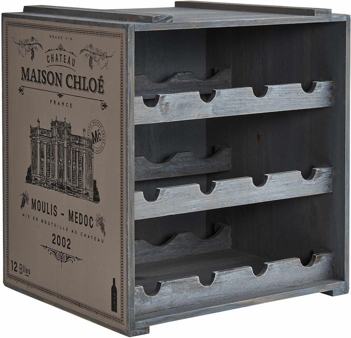 BUTLERS Vinothek Weinregal 36x32x39 in Taupe - Hochwertiges Flaschenregal aus Holz - Alternatives Ho