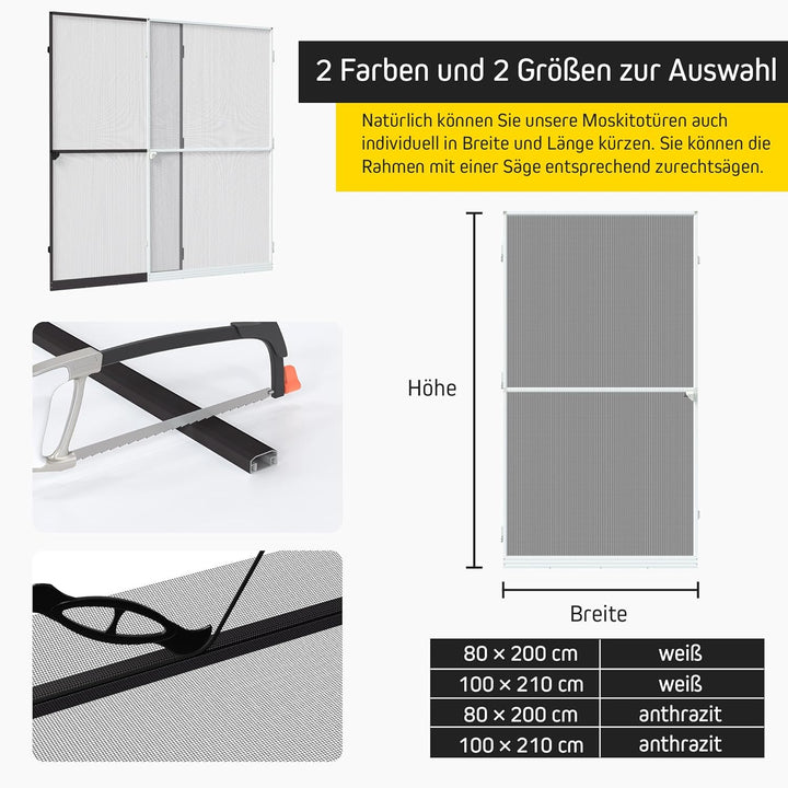 Jalousiescout ProtectLine Fliegengittertür zum Schutz vor Mücken, strapazierfähiges Fiberglas mit Al