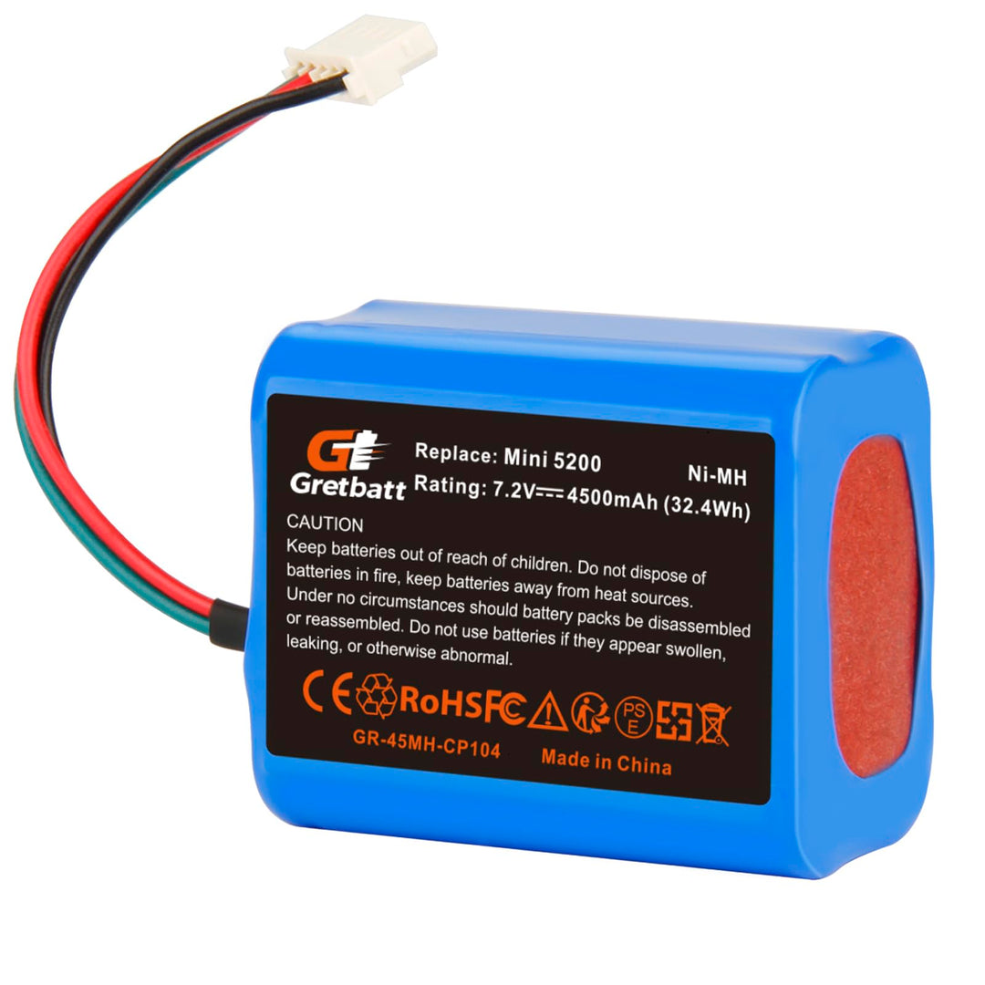 7.2V 4500mAh NI-MH akku wiederaufladbar, Ersatz-akku für IRobot Braava 380, 380T, 390T,Kompatibel mi