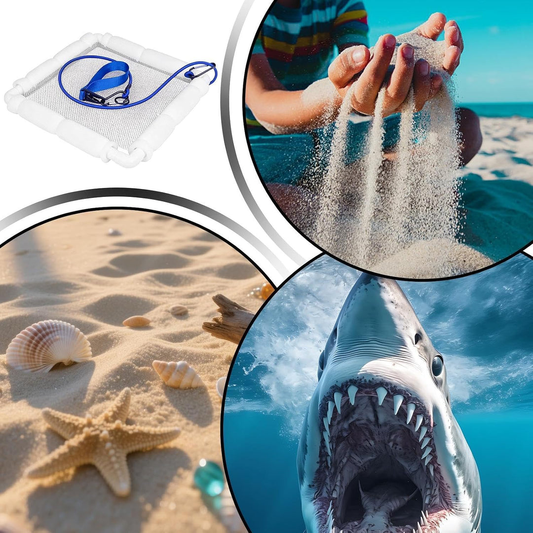 Shark Teeth Sifter for Beach Floating Screen with Wrist Strap | Muschelsieb für Garten, Meer, Ufer,