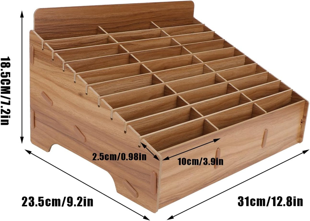 Awleynz 30 Gitter Handygarage Schule, Handy Hotel Aufbewahrungsbox Holz, Multi-Grid-Aufbewahrungsbox