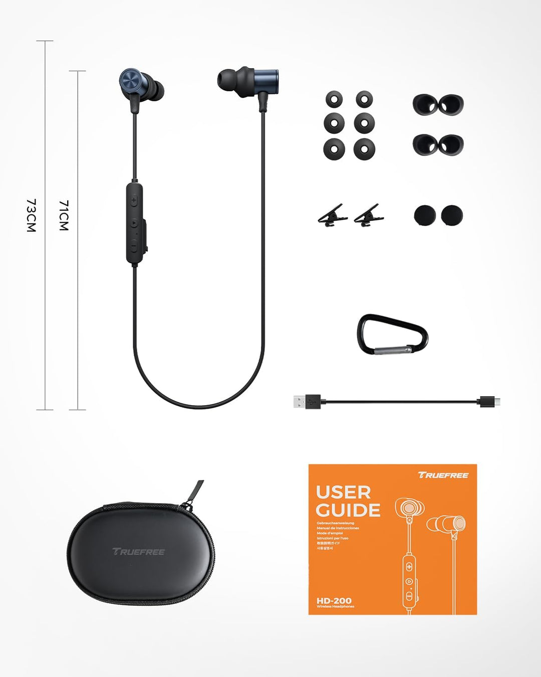 truefree HD-200 In-Ear Sport Kopfhörer, Bluetooth 6.0 Nackenbügel Kopfhörer | Kabellose Magnetische