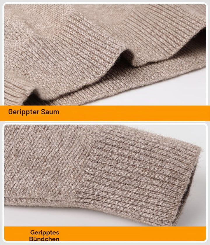 Harbrosrce Herren Strick Pullover V Ausschnitt Strickpullover Feinstrick Mock Hemdkragen Strickwaren