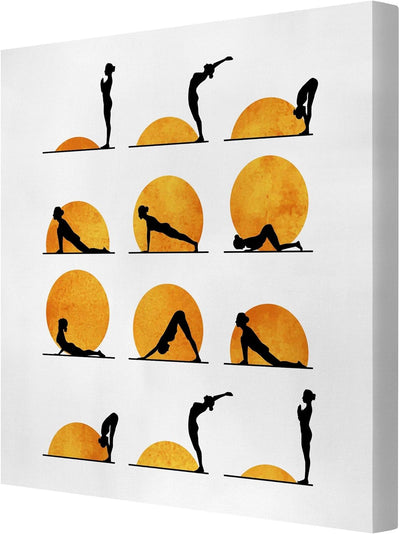 Bilderwelten Leinwandbild - Yoga - Der Sonnengruss 30 x 30cm - Canvas 30cm x 30cm - Canvas, 30cm x 3