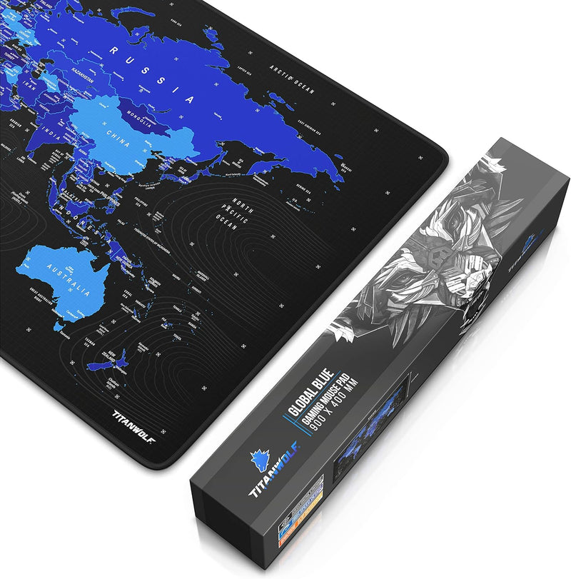 Titanwolf – XXL Gaming Mauspad 900x400 mm - Tischunterlage mousepad gross - Präzision und Geschwindi