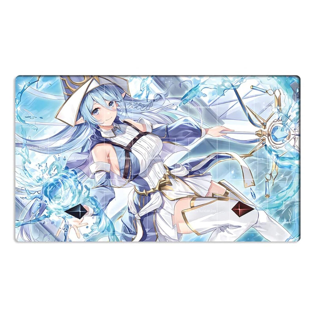 Mlikemat Playmat Aquamancer of The Sanctuary TCG CCG Sammelkartenspiel-Matte mit Zonen und gratis Ta