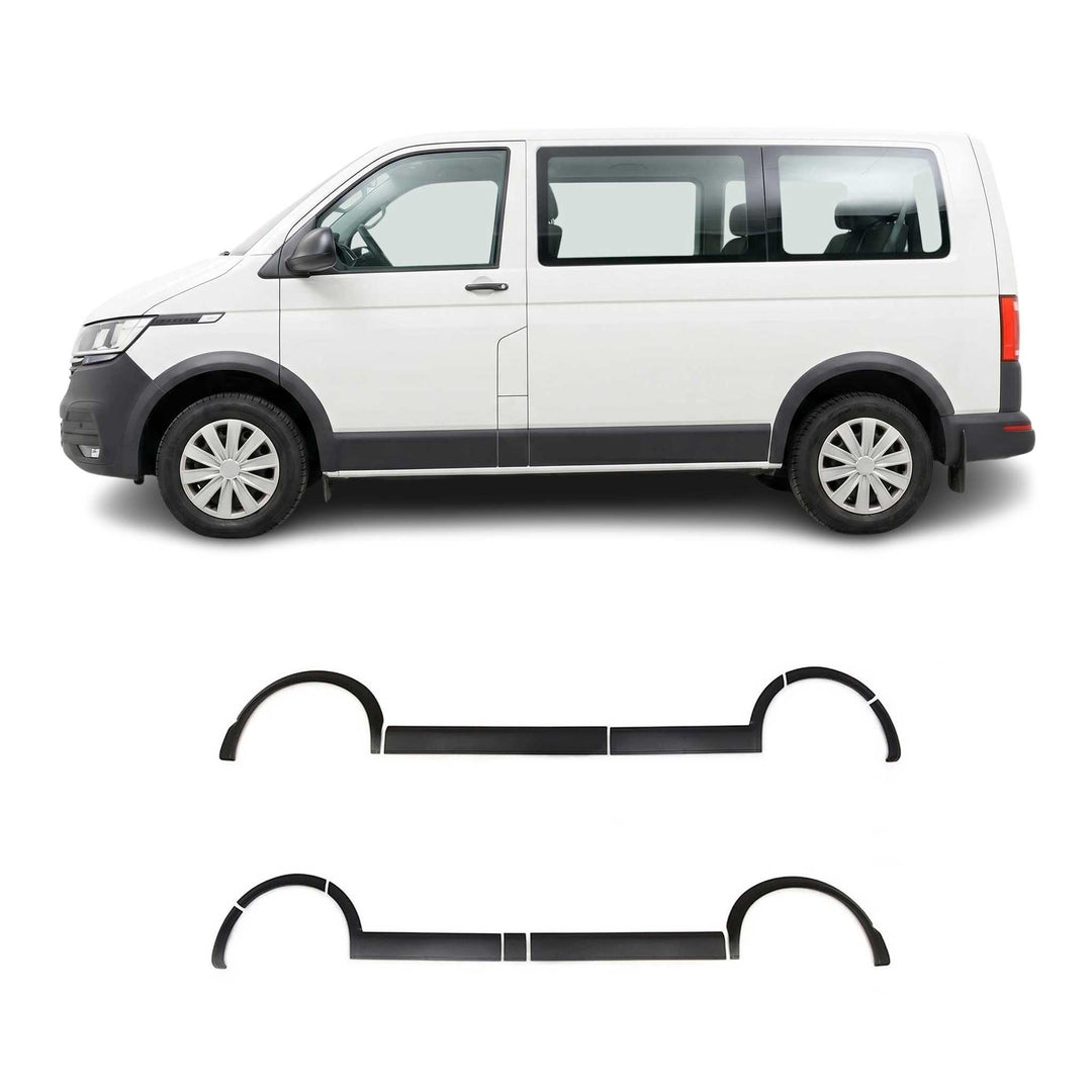 OMAC Radlaufschutz Kotflügel kompatibel mit VW T6 Transporter 2015-2019 Langer ABS Schwarz 11tlg, Tr